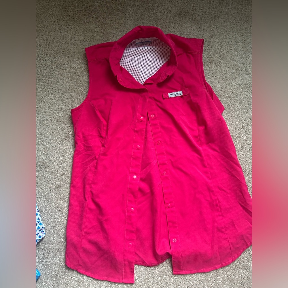 Columbia Pink Sleeveless Shirt PFG